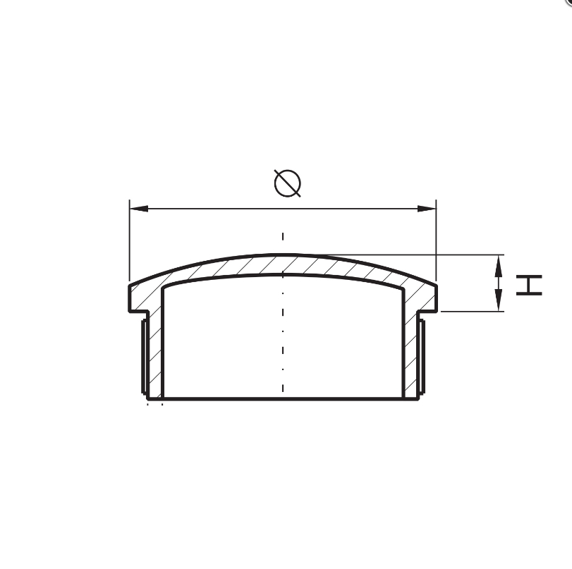 Zábradlí nerez - koncová krytka madla vypouklá